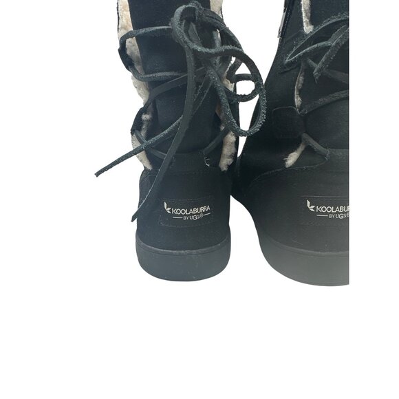 Koolaburra By Ugg Womens Shazi Short Boot Black Suede Leather Boots Size 10 - Picture 4 of 13
